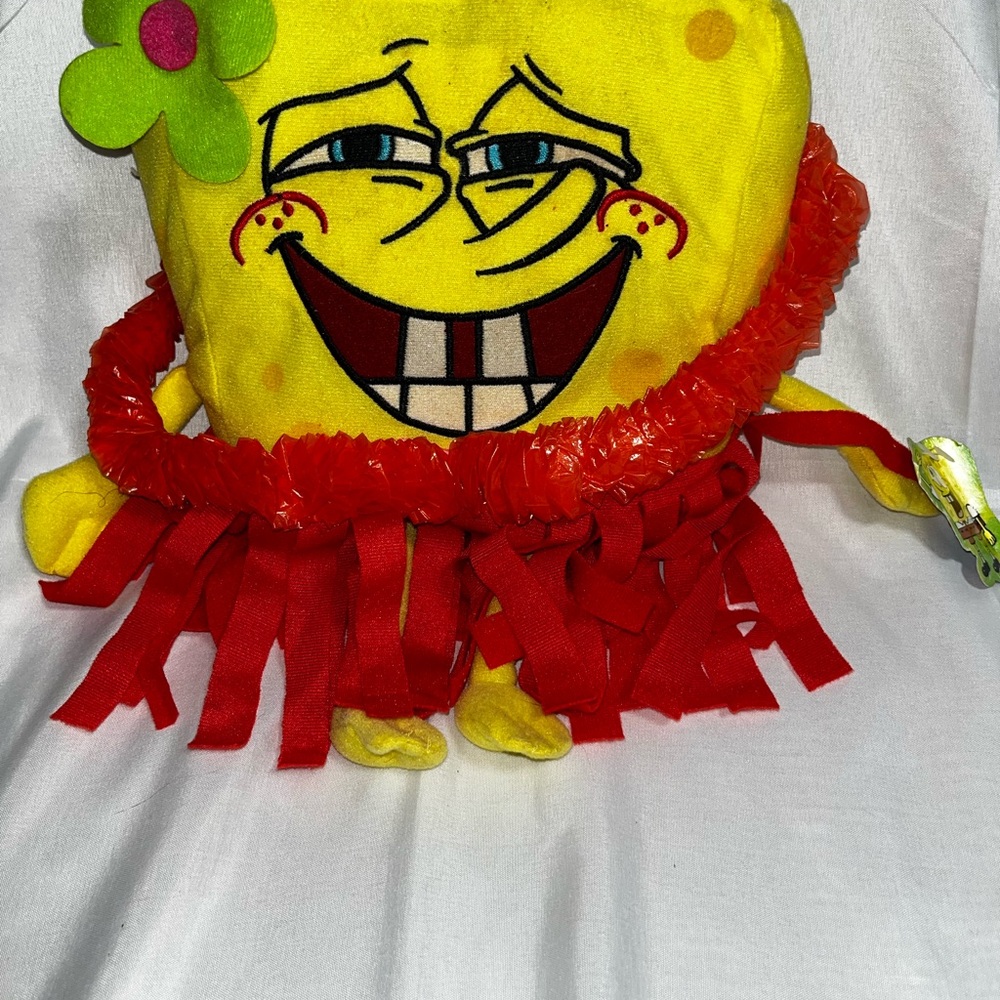 Vintage 2004 SpongeBob SquarePants Hula Skirt Lei‎ Stuffed Plush NWT Rare